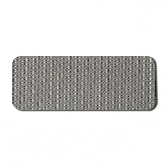 Abstract Computer Mouse Pad, Illustration of an Optical Illusion Inspired Modern Geometric Design, Rectangle Non-Slip Rubber Mousepad Large, 31" x 12", Dark Grey and Eggshell, by Ambesonne