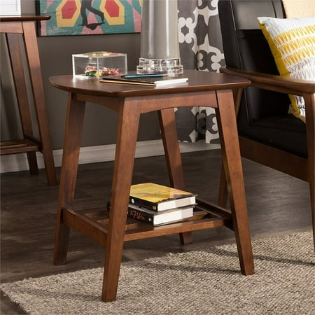 Baxton Studio Sacramento Mid Century Modern Scandinavian Style Dark Walnut End Table Walmart Canada