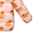 thumbnail image 5 of JUMEYU Coats for Girls Floral Bear-Ear Hood Puffer Jacket for Girls Zip-Up Winter Coat (Pink,5-6 Years), 5 of 7