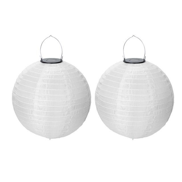 Eyfqtcs 2 Faroles Solares Led De 10 Pulgadas Impermeables Para Decoración Navideña (Blanco)