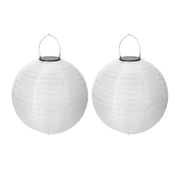 Eyfqtcs 2 Faroles Solares Led De 10 Pulgadas Impermeables Para Decoración Navideña (Blanco)