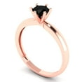 thumbnail image 2 of 0.5 ct Round Cut Natural Onyx Solitaire Engagement Ring for Women in 18K Rose Gold, 2 of 5