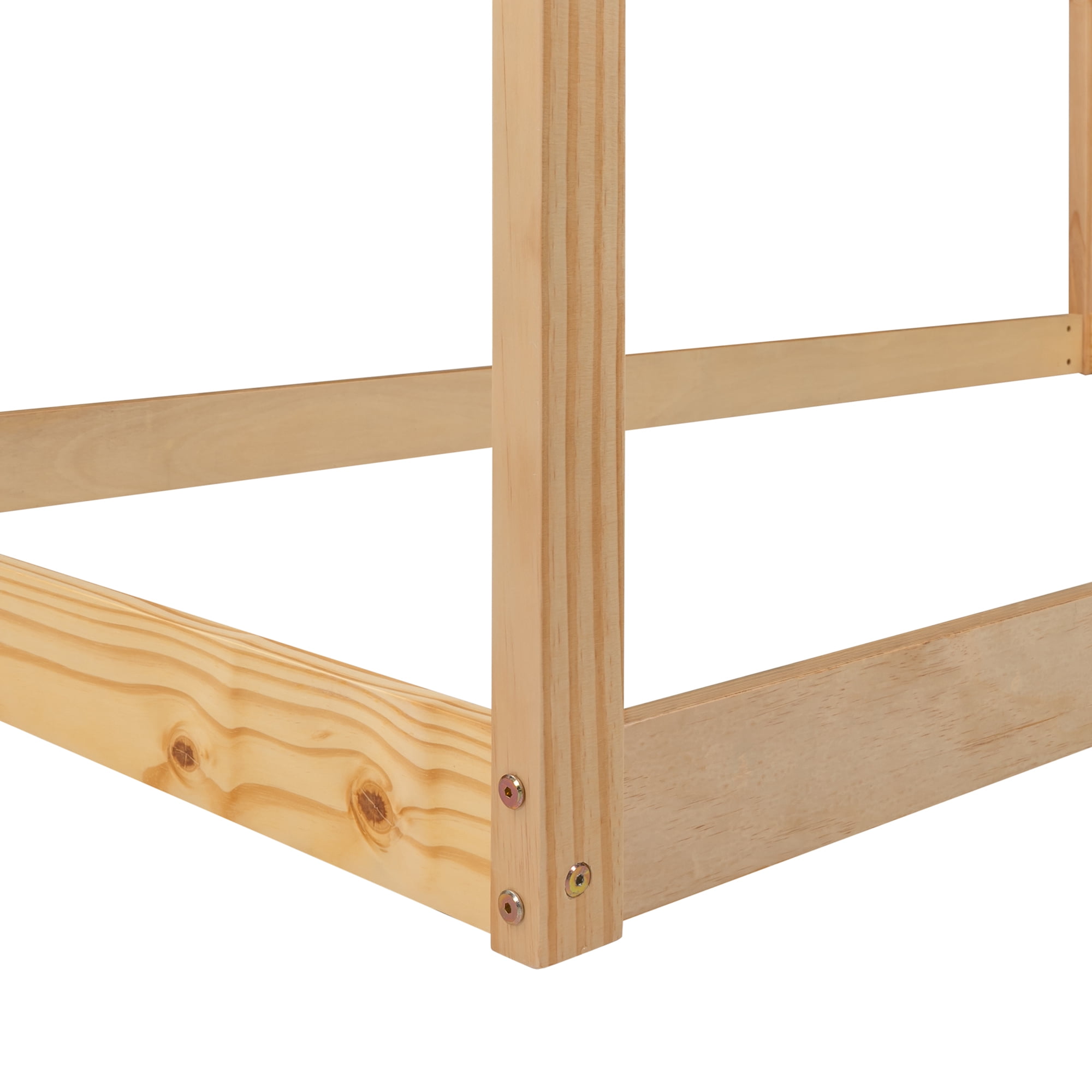 Gewnee Wood House Bed,Twin Size Montessori Wood Bed Frame with Roof for Kids Toddlers,Natural