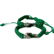 J.J.W. St. Jude Green String Adjustable Wrist Bracelet 2-Pack. /Pulsera de San Judas Tadeo Paquete con 2