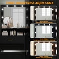 thumbnail image 3 of Danolapsi Vanity Desk with Lights,Makeup Vanity Desk with Mirror,Large Drawers and Tiers of Open Shelves,3 Lighting Modes,Bedroom Dressing Table,Makeup Vanity Set, 3 of 7