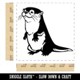 thumbnail image 2 of Curious and Cute River Otter Standing Self-Inking Rubber Stamp Ink Stamper - Blue Ink - Large 1-1/2 Inch, 2 of 7