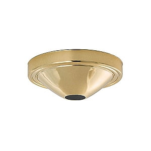 Satco Plain Deep Fixture Canopy Brass Finish Shown:chrome finish Diameter 5in Center Hole 1-1/16in Depth 1-3/4in