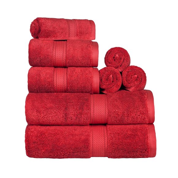 Juego De Toallas De 8 Piezas De Pelo De Algodón Egipcio Superior, Incluye 2 Toallas De Baño, 2 Manos, 4 Toallas Faciales/Toallas, Toallas De Lujo Ultra Suaves, Elementos Esenciales De Felpa Gruesa, Ba