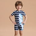 thumbnail image 3 of BULLPIANO Toddler Boy Swimsuit One Piece Zip Bathing Suit Short Sleeve Rash Guard Sunsuits with UPF50+ Sun Protection,Size 5-6 Years, 3 of 7