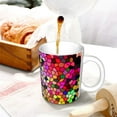 thumbnail image 3 of Yiaed Colorful Tie Dye Stained Glass 3 Print Ceramics Coffee,Large Handle Design,Extra Large Tea and Coffee Cup for Office and Home Mugs, 3 of 6