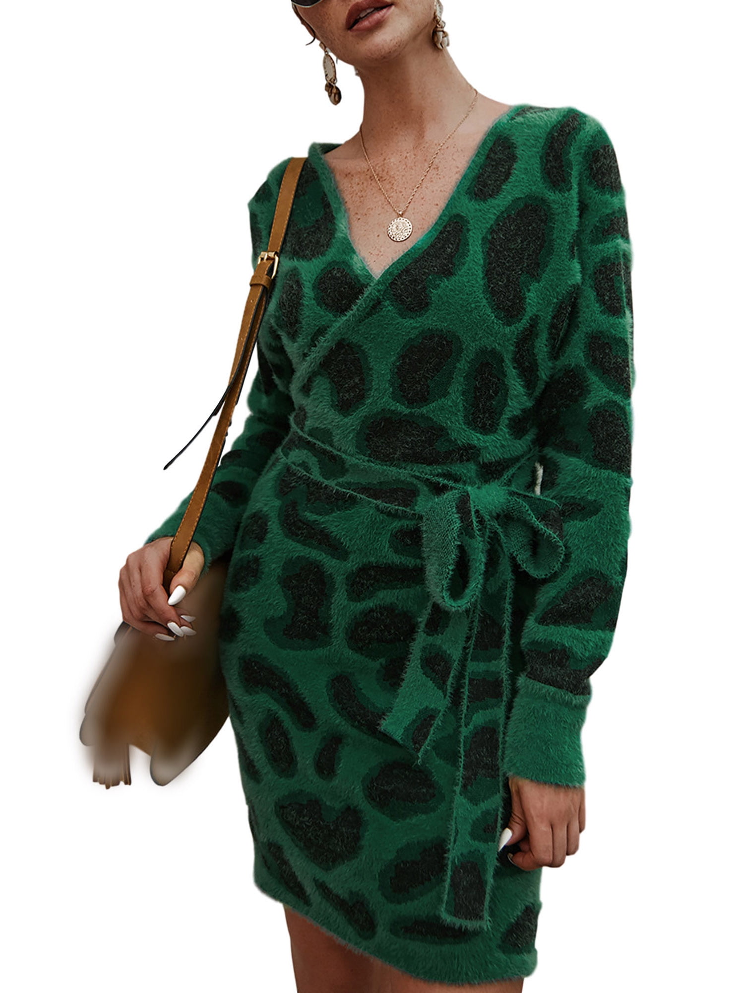 dark green sweater dress