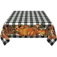 thumbnail image 2 of Fall Tablecloth Square 54x54 Inch Black White Buffalo Plaid Table Cloth,Stain Resistance Thanksgiving Day Pumpkin Harvest Table Covers for Kitchen Dining,Small Tablecloth for Party Picnic, 2 of 6