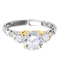 thumbnail image 5 of MauliJewels 0.50 Ct. 3 Stone Lab Grown Diamond Engagement Ring for Women in 14K Solid Two Tone Gold, 5 of 5