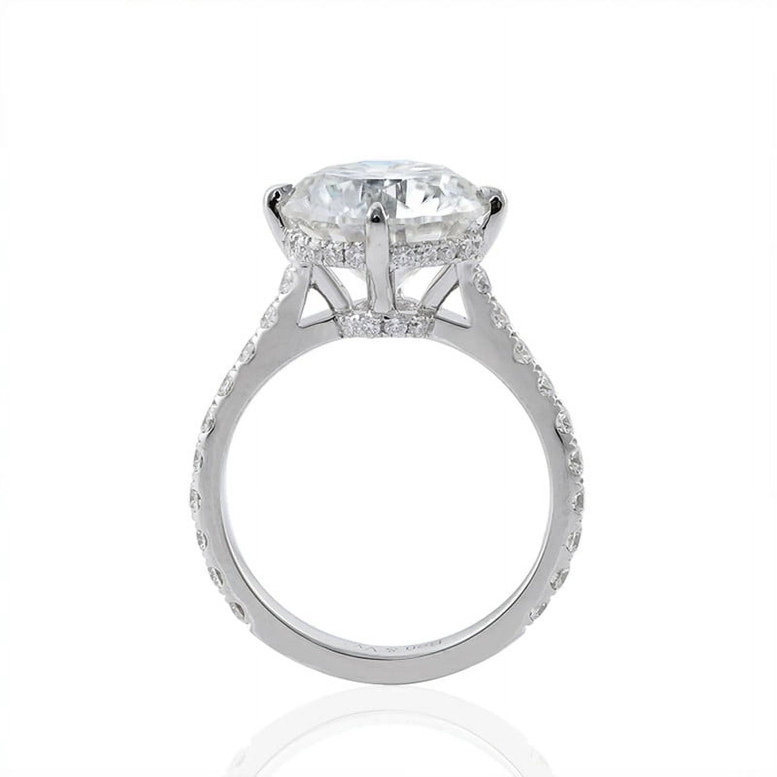 solitaire jewels 5CT Round Moissanite Hidden Halo Engagement Ring For Women, 14K Yellow Gold