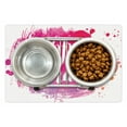 thumbnail image 1 of Birthday Pet Mat for Food and Water, Abstract Watercolored Splatters Hand Paint Style Celebratory Text, Non-Slip Rubber Mat for Dogs and Cats, 18" X 12", by Ambesonne, 1 of 2