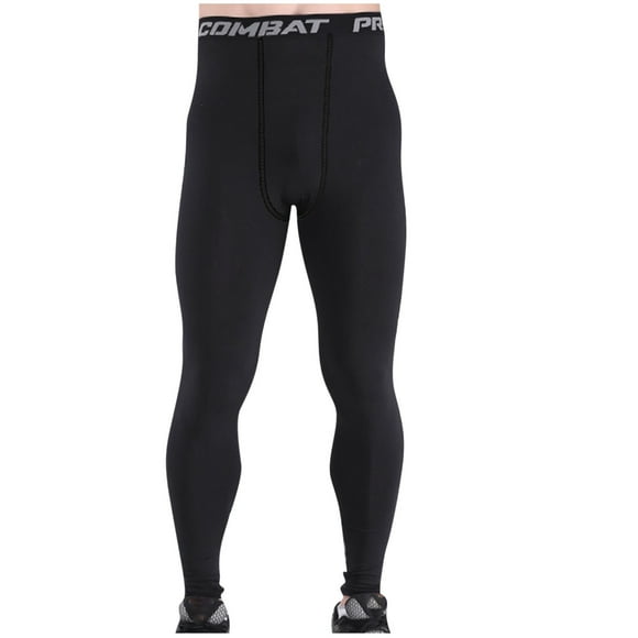 XFYSSS Fashion Men Tight Fitting Run Motion Bottom Layer Training Pants High Elasticity Quick Drying Trousers Full Length Pants Men Polyester Pants