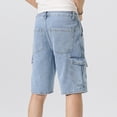 thumbnail image 4 of Yaoyar Men's Knee Length Straight Denim Shorts Cargo Classic Multi-Pocket Short Pants Casual Vintage Jean Shorts, 4 of 9