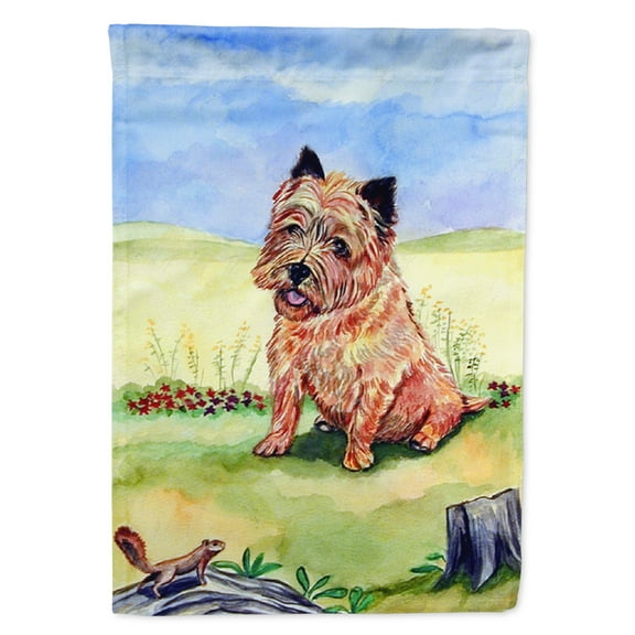 Carolines Treasures 7017-FLAG-PARENT Cairn Terrier and the chipmunk Flag  multicolor