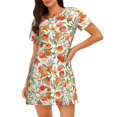 thumbnail image 1 of Fotbe Fruits Peach2 Bata de Dormir para Mujer con Estampado, Camisón de Algodón de Manga Corta, Ropa de Dormir Casual, 1 of 6