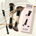 thumbnail image 6 of Face Makeup Brushes 3pcs Double Ended Makeup Brush Set for Foundation Contour Blush Highlight and Powder, Premium Synthetic Make up Brushes Peach Dust T508, 6 of 6
