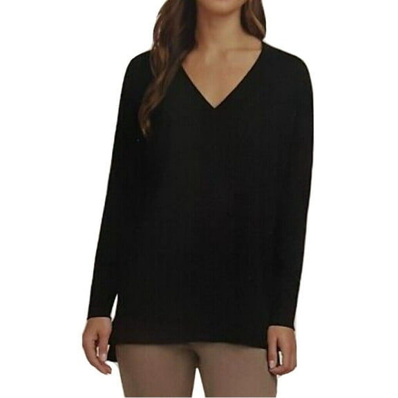Matty M Ladies' Lightweight V-Neck Sweater, Black 2XL