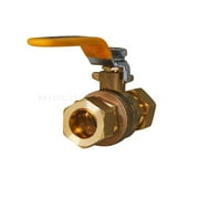 Midline Valve 947234M Premium Brass Full Port Ball Valve with Drain, 1/2 in. Compression Connections