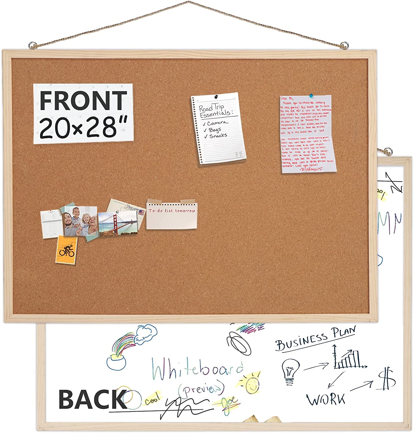 BestRite Black SplashCork Board, 96 x 48, Natural Cork, Black Frame