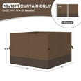thumbnail image 2 of Aoodor 10' x 10' Gazebo Curtain Set Protecting Privacy Side Walls 4 Panels, Curtain Only - Brown and Coffee, 2 of 11