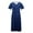Navy, variant on Ecqkame Womens Summer Casual Long Dresses V Neck 3/4 Sleeve Button Down Dress Floral Print Flowy Beach Dress with Pocket Sky Blue M