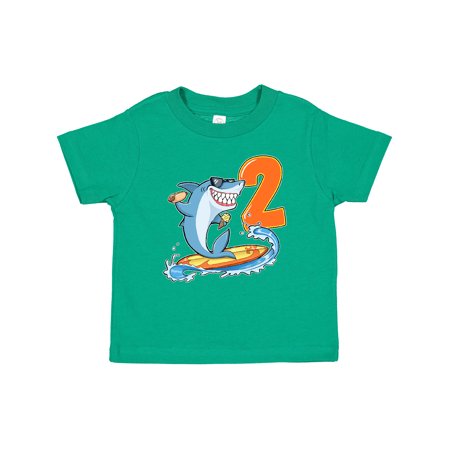 

Inktastic Second Birthday Surfing Shark with Hot Dog and Ice Cream Gift Baby Boy or Baby Girl T-Shirt