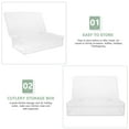 thumbnail image 3 of OUNONA Transparent Stackable Storage Box with Lid Multi Function Cutlery Organizer for Kitchen, 3 of 7