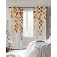 thumbnail image 3 of Orange Ombre Botanical Blackout Curtains 90 Inches Long for Bedroom, Watercolor Country Pastoral Leaf Thermal Insulated Room Darkening Black Out Window Curtain Panels Grommet Drapes for Living Room, 3 of 8