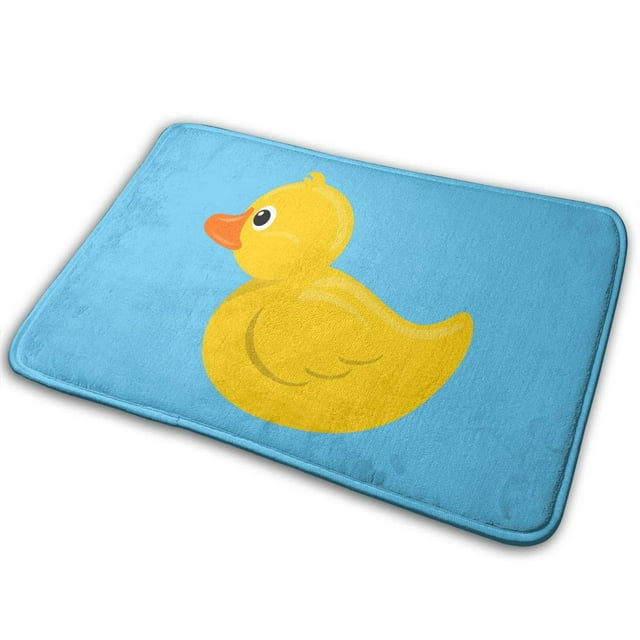 Alfombra de baño NGFF de goma amarilla con forma de pato azul, antideslizante, absorbente, superacogedora, de terciopelo