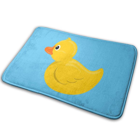 Alfombra de baño NGFF de goma amarilla con forma de pato azul, antideslizante, absorbente, superacogedora, de terciopelo