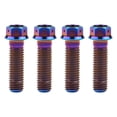 thumbnail image 1 of Wanyifa Titanium Bolt M6x10 15 20 25 30 35 40 45 50 55 60mm Flange Head With Hole Hex Screw for Bike,M6x40 mm,Blue,4 Pcs, 1 of 7
