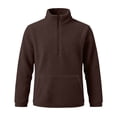 thumbnail image 6 of Men's Oversized Fleece Half Zip Stand Collar Sweatshirt Long Sleeve Kangaroo Pocket Loose Fit Casual Everyday Fall Winter Pullover Top, 6 of 9