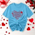 thumbnail image 1 of Offres de Vacances Iumwxz Chemises de la Saint-Valentin Tunique Plissée Décontractée Hauts pour Femmes Imprimé Joyeuse Saint-Valentin Hauts Col Rond Manches Courtes T-Shirts pour Femmes Confortables Fête, 1 of 4