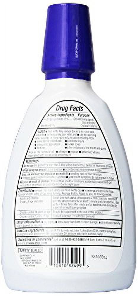 Orajel Antiseptic Mouth Sore Rinse 16 oz Pack of 4