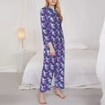 thumbnail image 3 of Balery Skull Flower Conjunto de Pijama con Estampado para Mujer, Conjunto de Dos Piezas con Manga Larga, Ropa de Dormir Suave con Bolsillos, Pijamas Cómodos-Small, 3 of 7