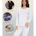 thumbnail image 4 of wirarpa Women's Lightweight Thermal Underwear Set,Cozy Cotton Long Johns Pajamas for Fall & Winter White S-2XL, 4 of 8