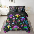 thumbnail image 2 of Feelyou Neon Jungle Mushroom Twin Bedding Sets 7-Piece, Dreamy Glitter Stars Bedding Comforter Set, Cartoon Plant Botanical Reversible Sheet Sets, Super Cozy Room Decor, 2 of 7