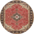 thumbnail image 1 of Ahgly Company Indoor Round Traditional Saffron Red Medallion Area Rugs, 3' Round, 1 of 6