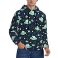 thumbnail image 2 of Kdxio Galaxy With Ufo Print Mens Casual Hooded Collar Drawstring Hoodies Pullover Sweatshirts Casual Long Sleeve Shirts-3X-Large, 2 of 7