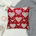 thumbnail image 2 of Nawypu  Valentines Day Throw Pillow Covers Love Heart Couples Decorations Cushion Covers Home Decor for Couch Girlfriend Sofa Bedroom, White Red, 2 of 5