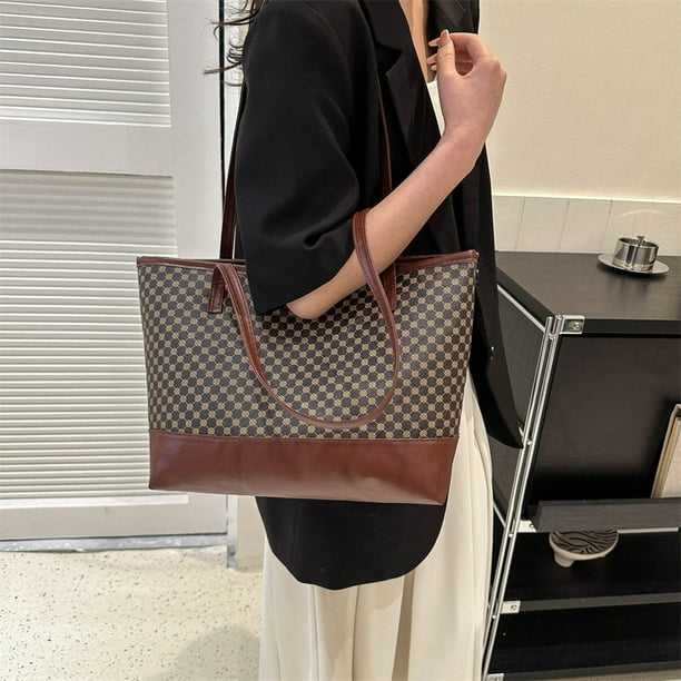 Bolsa De Hombro Bolsa de hombro para mujer Bolsa de mano de cuero PU Bolsa de mano elegante Bolsas de mano grandes marron Ndcxsfigh Para Estrenar Bodega Aurrera en linea
