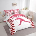thumbnail image 2 of Erosebridal Pink Dripping Baseball Stitch & Batter Silhouette Graphic Bedding Comforter Set 7pcs, Sport Graphic Queen Bedding Sets for Girls Kids,Luxury Bedroom Decor, 2 of 6