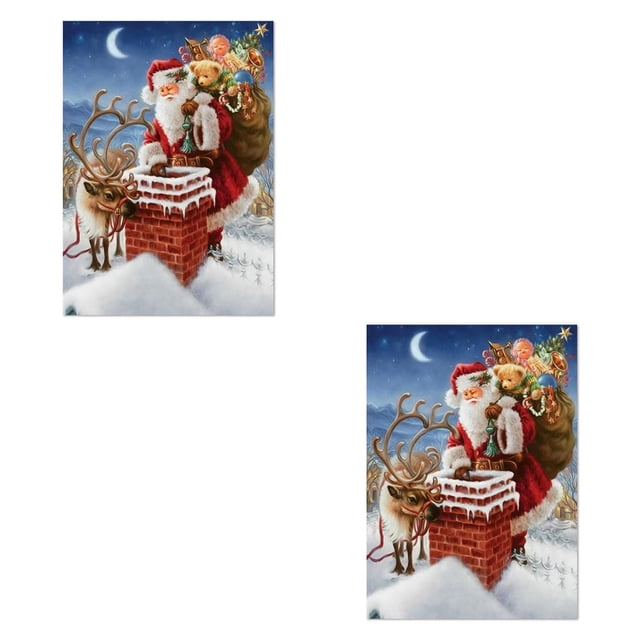Ounissouiy Navidad diamante pintura pared decoración hogar adornos Tipo 1 2Conjunto