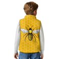 thumbnail image 6 of Xixirimido Bee Honeycomb Yellow Pattern Boys Girls Fleece Vest Sleeveless Stand-up Collar Jacket with Pockets Full-Zip Fall Winter Warm Outerwear for 2T, 6 of 7