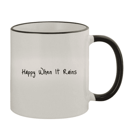 

Happy When It Rains - 11oz Ceramic Colored Rim & Handle Coffee Mug Black