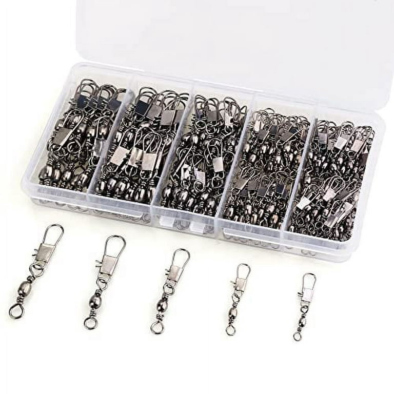 MOBOREST 200PCS Barrel Snap Swivel Fishing Accessories, Premium Fishing  Gear Equipment with Ball Bearing Swivels Snaps Connector for Quick Connect